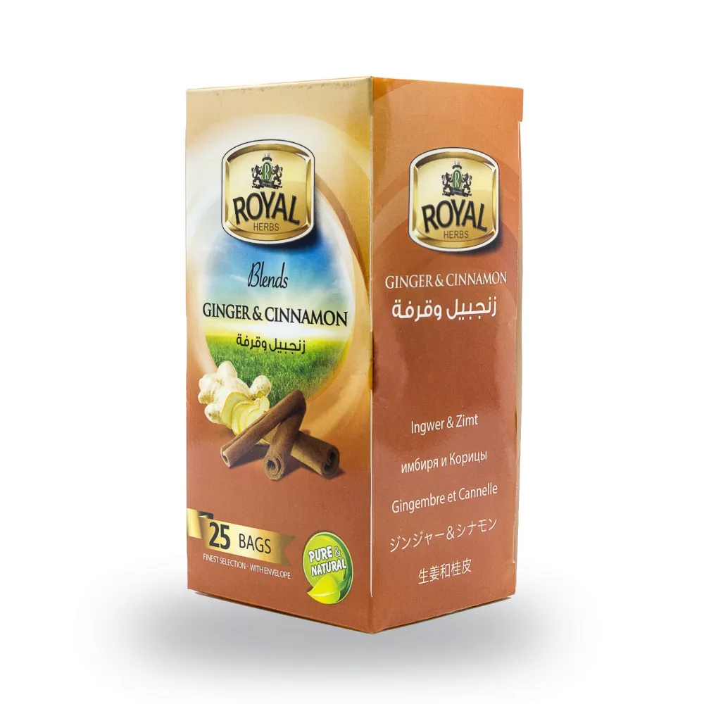 رويال شاي زنجبيل وقرفه  25 قطعه