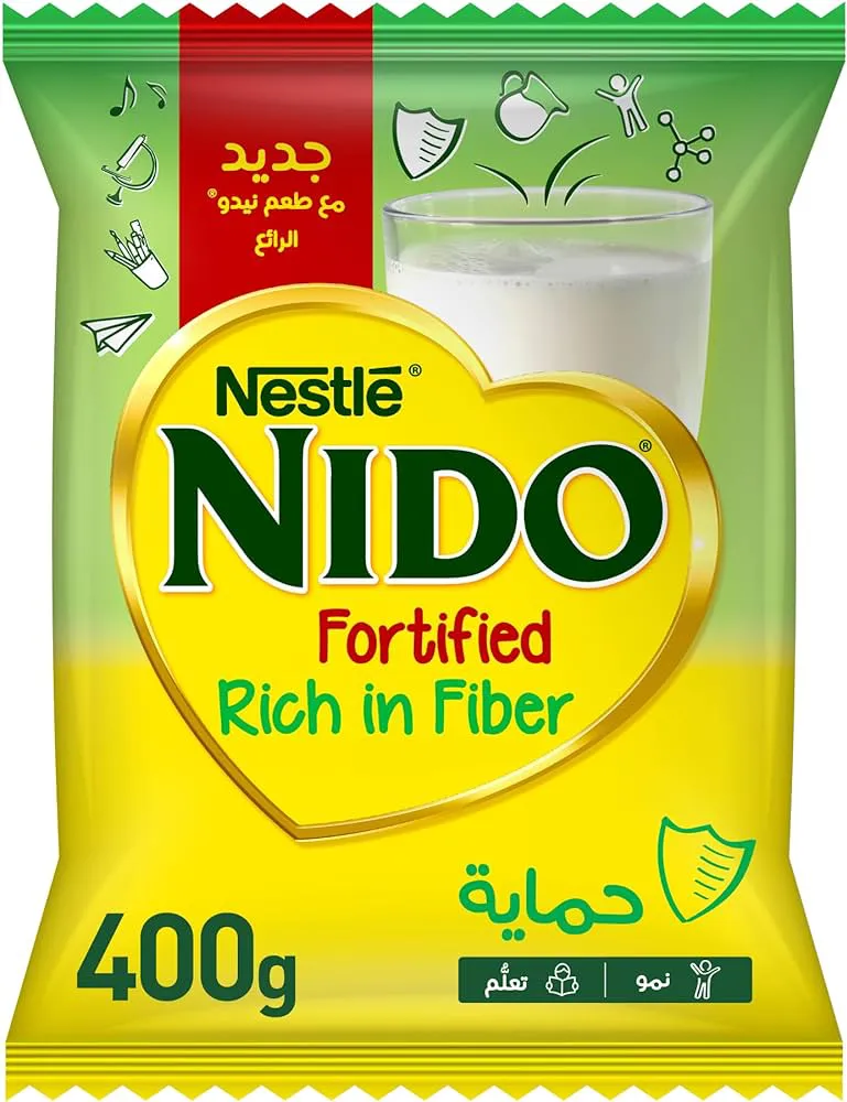 نيدو  ابيض مدعم بالياف  400 جرام