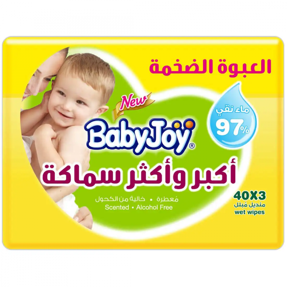 بيبي جوي  مناديل اكبر واكثر سماكة  3*40 منديل