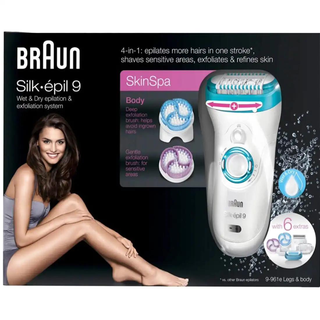 براون سيلك ماكينه ازالة الشعر مع 6 ملحقات 9619