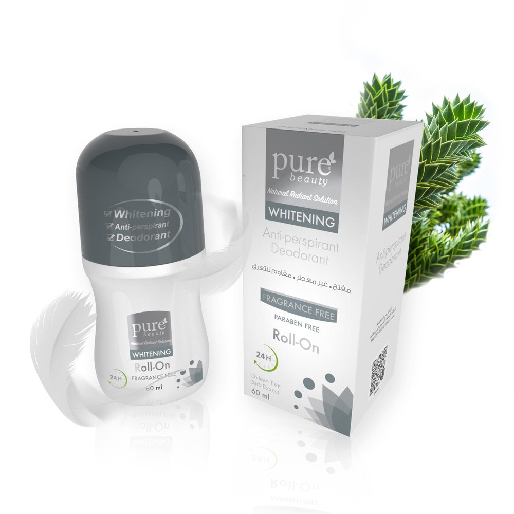 بيور بيوتي رول للعرق تفتيح غير معطر60 مل