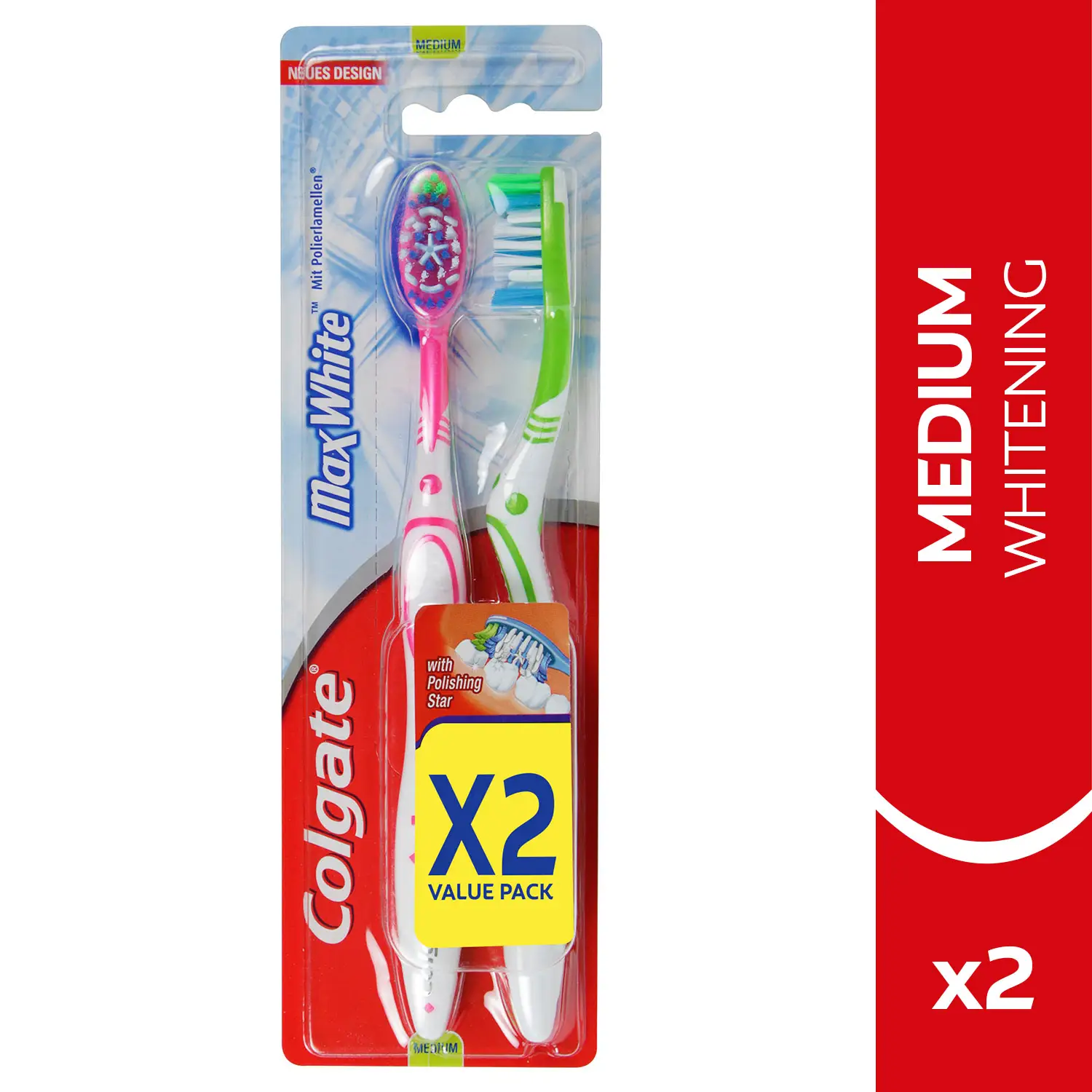 كولجيت فرشة اسنان ماكس وايت مديم 1 مع 1 9882