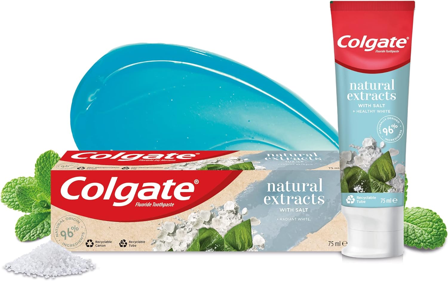 كولجيت معجون اسنان طبيعي بياض ناصع 75 مل