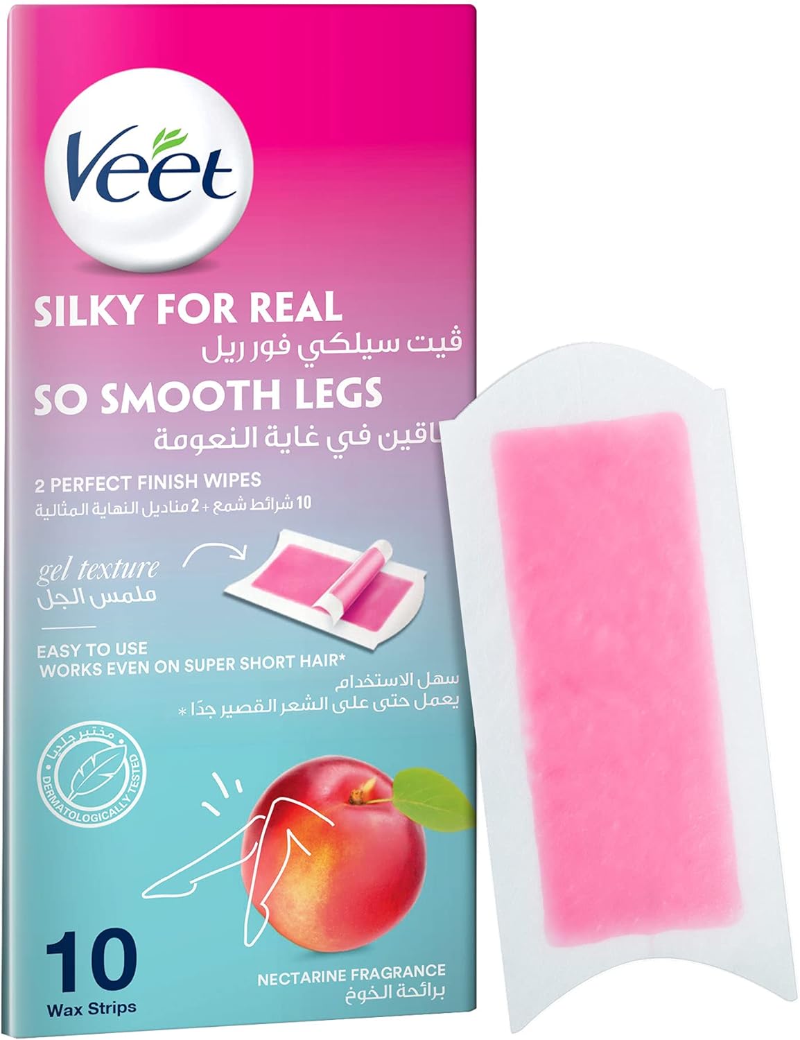 فيت شريط للساقين سلكي فور ريل بالخوخ 10 شريط