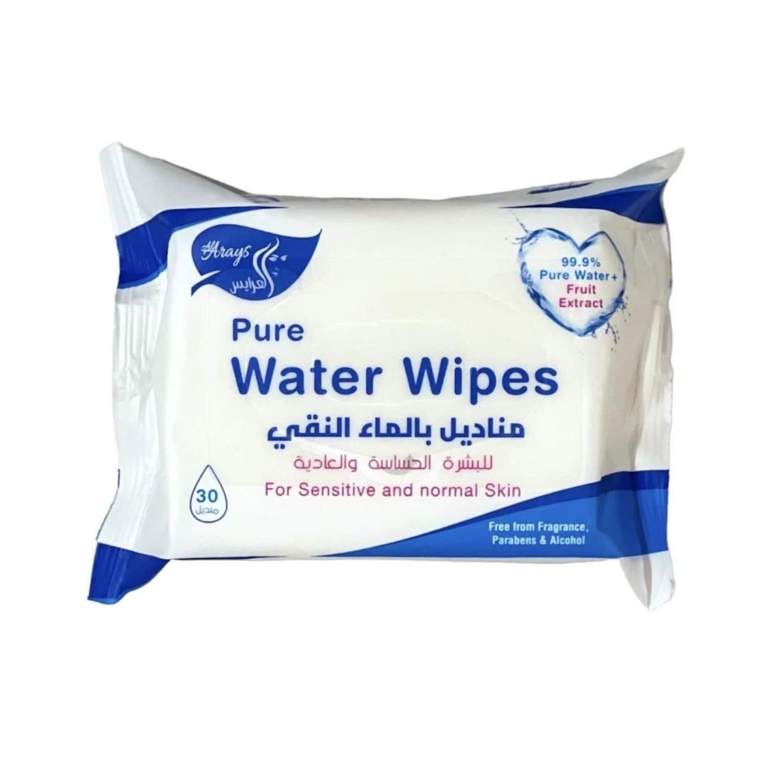 العرايس مناديل مبللة ماء نقي للبشرة الحساسة 30 منديل 273102