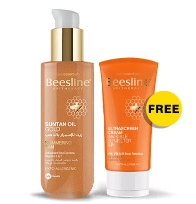 بيزلين زيت الاسمرار بالذهب مع كريم التراسكرين واقي من اشعة الشمس