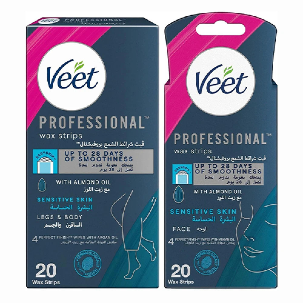 فيت شرائح  الشمع للجسم و الساقين 40 قطعة