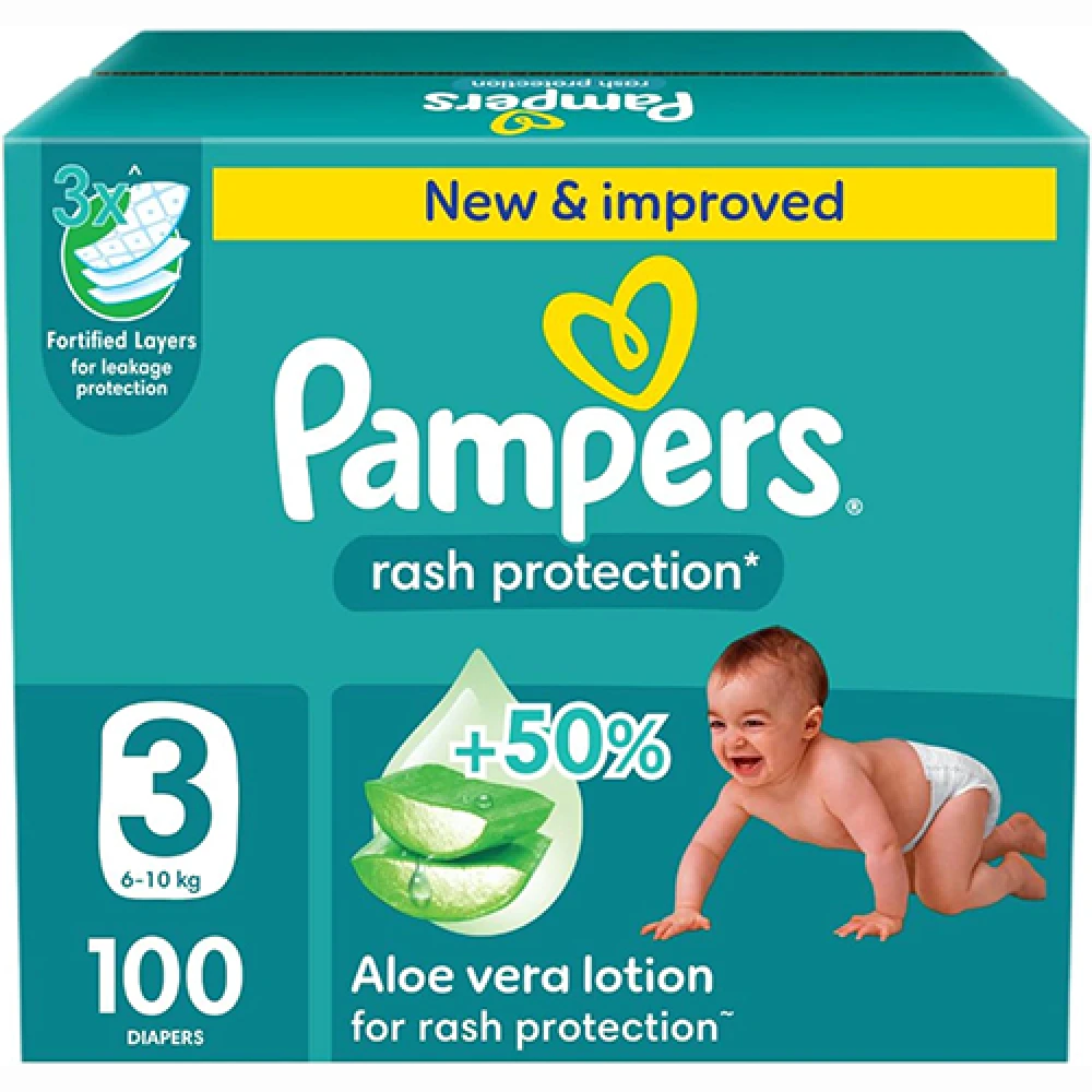 بامبرز حفاضات حماية من التسلخات مقاس (3) 100 حفاضة